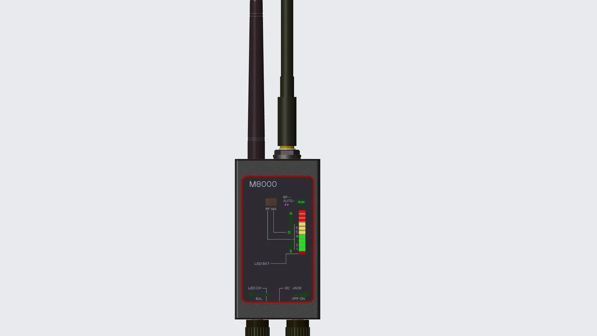 M8000 RF and magnetic detector with front controls and signal indicator