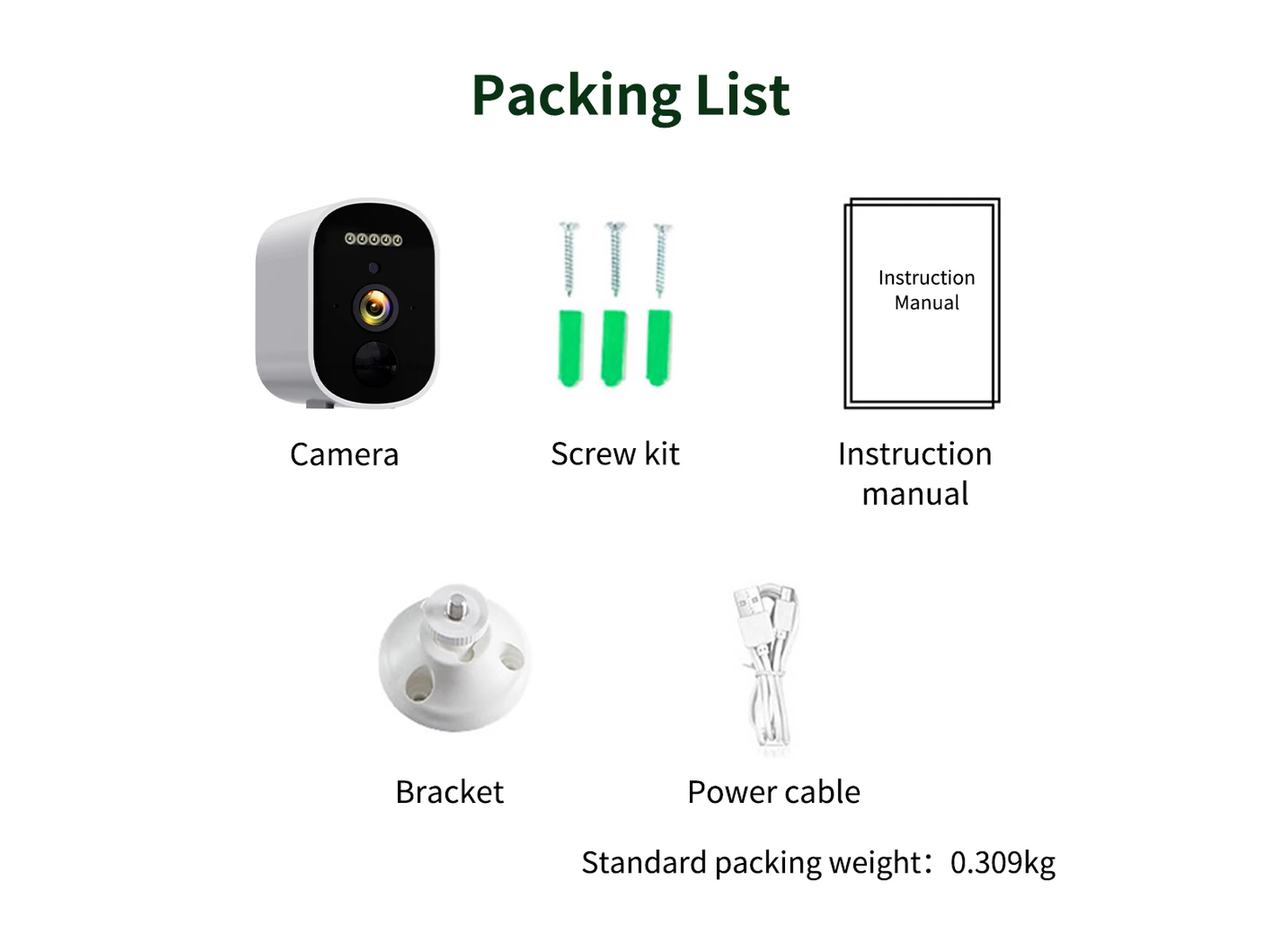 S16T battery camera packing list