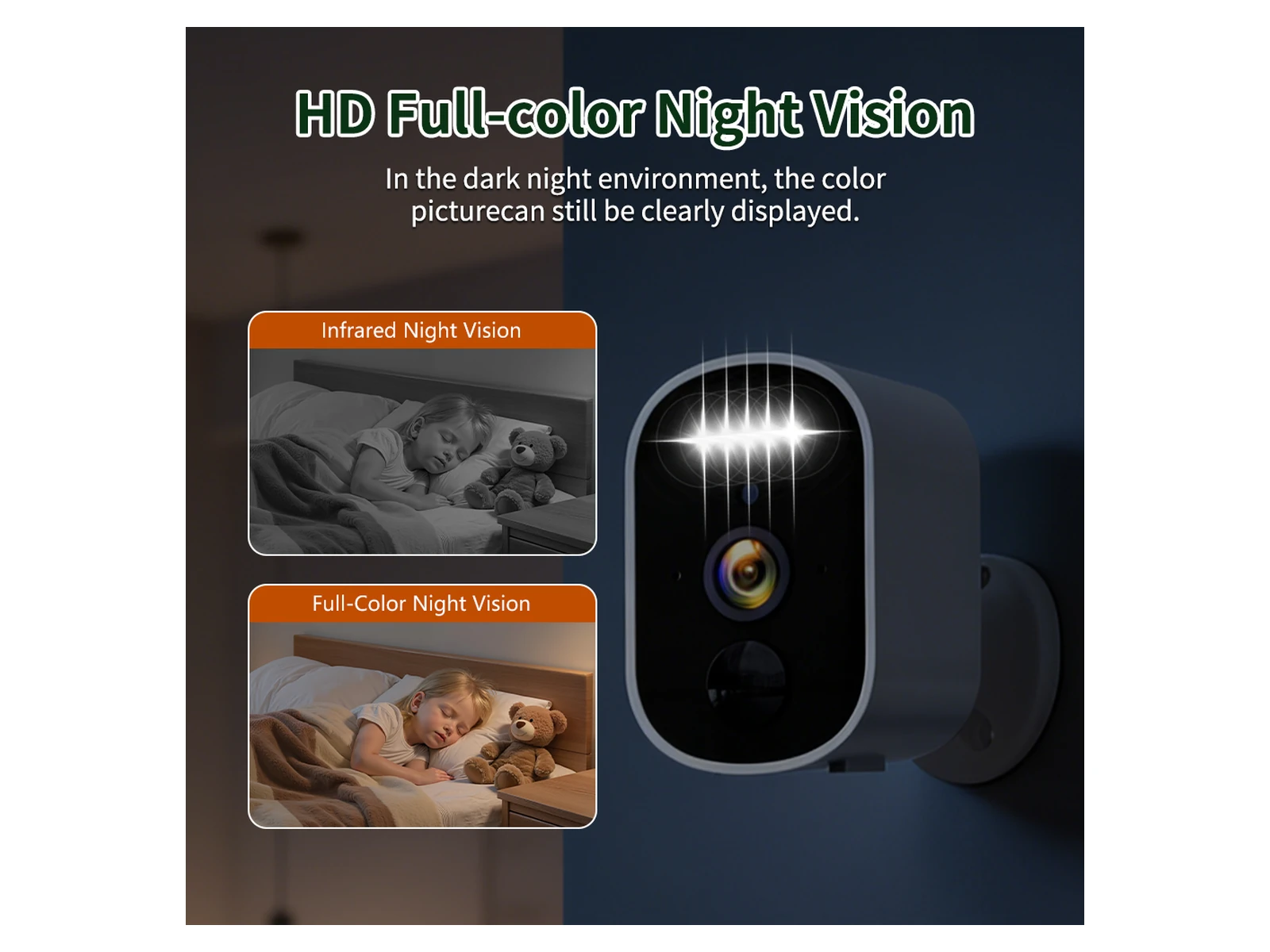 S16T battery camera infrared and color night viewing graphic