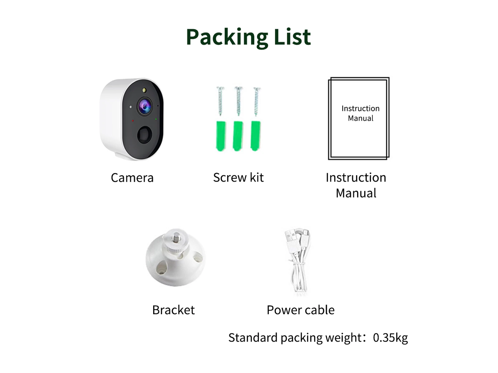 S5L-4G 3MP Low-Power 4G Security Camera supplied package