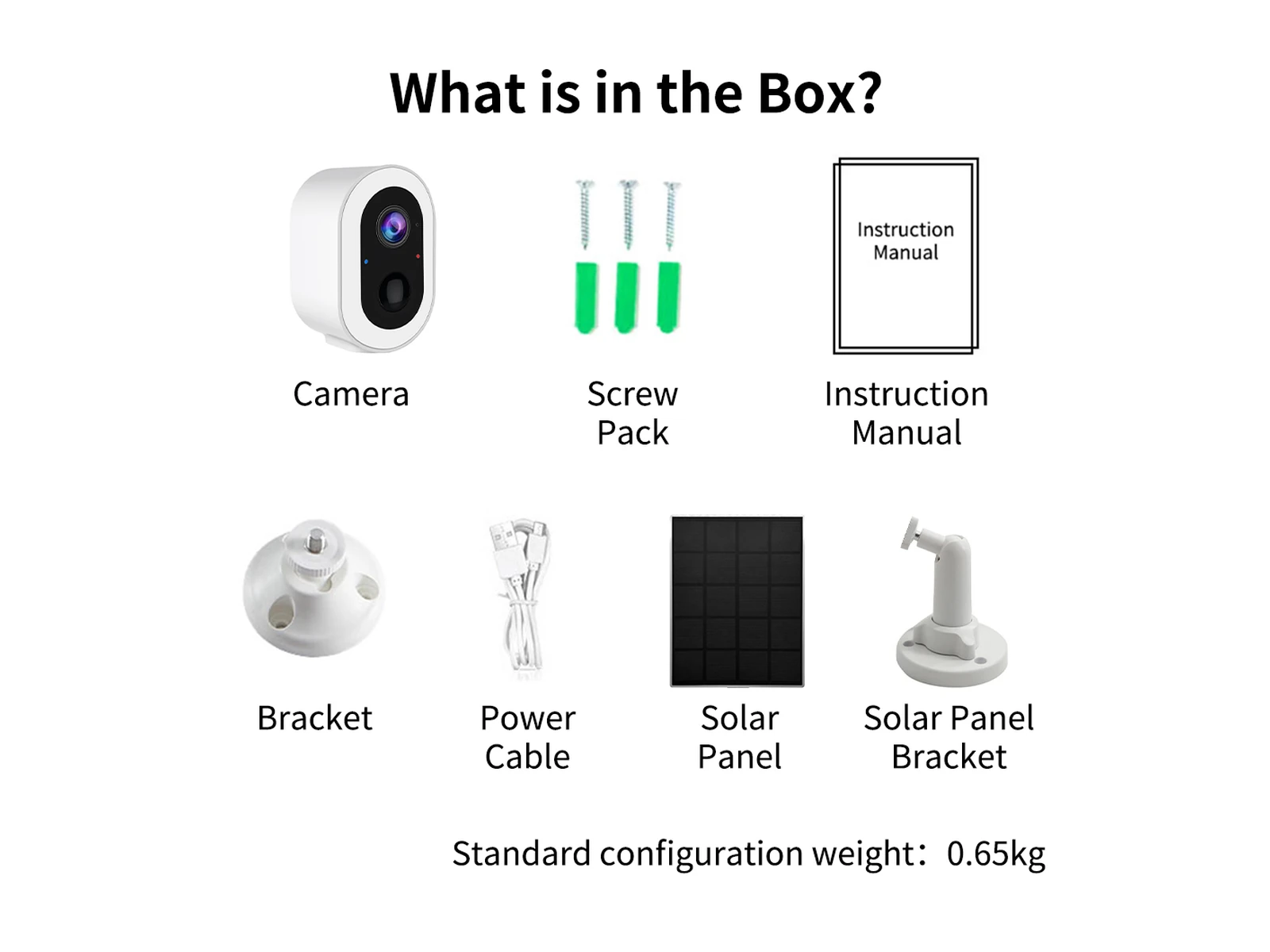 S7T-SP Solar Battery Security Camera standard package