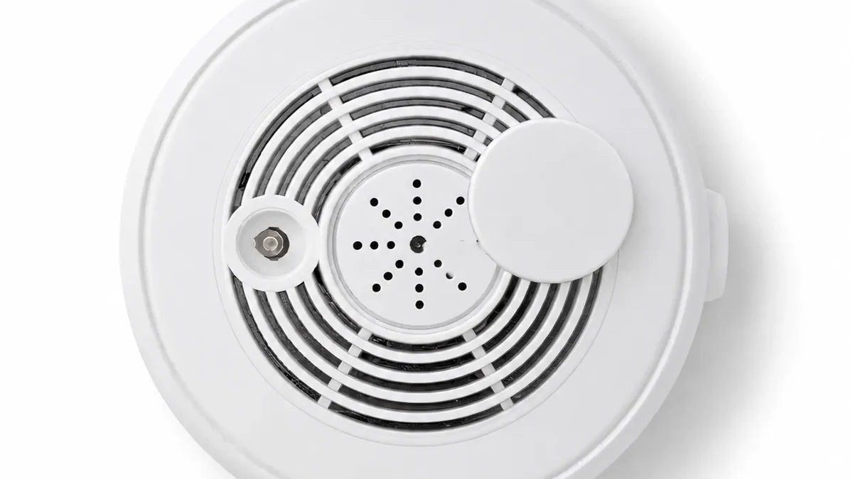 QZT SC02 smoke-detector camera angled product view