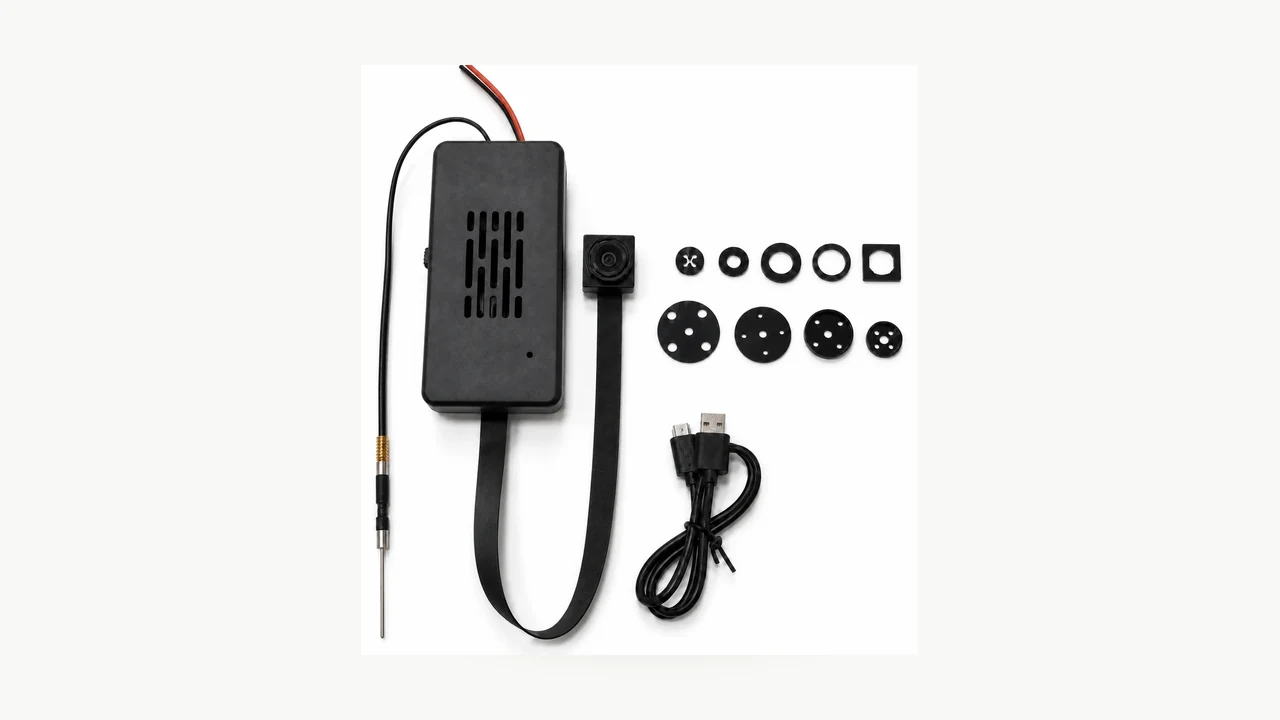 QZT DIY C10 Tuya camera module kit with lens, buttons and USB cable