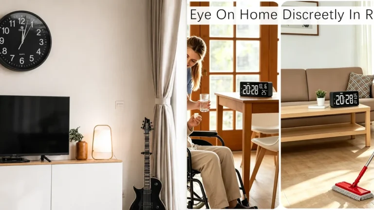 QZT wall-clock and alarm-clock camera products shown as two current clock-camera form factors
