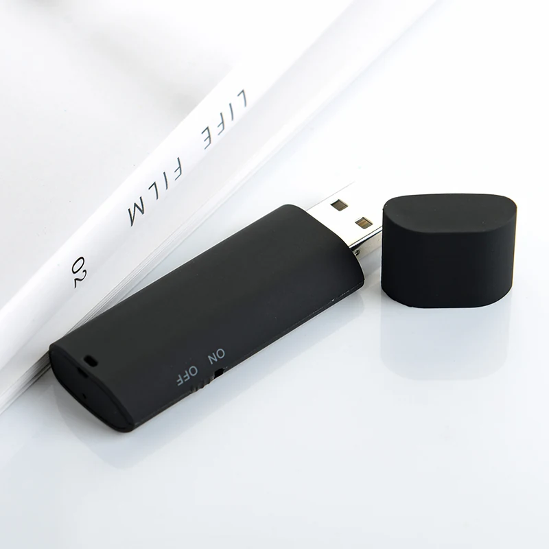 X10 USB voice recorder with cap removed and USB connector visible