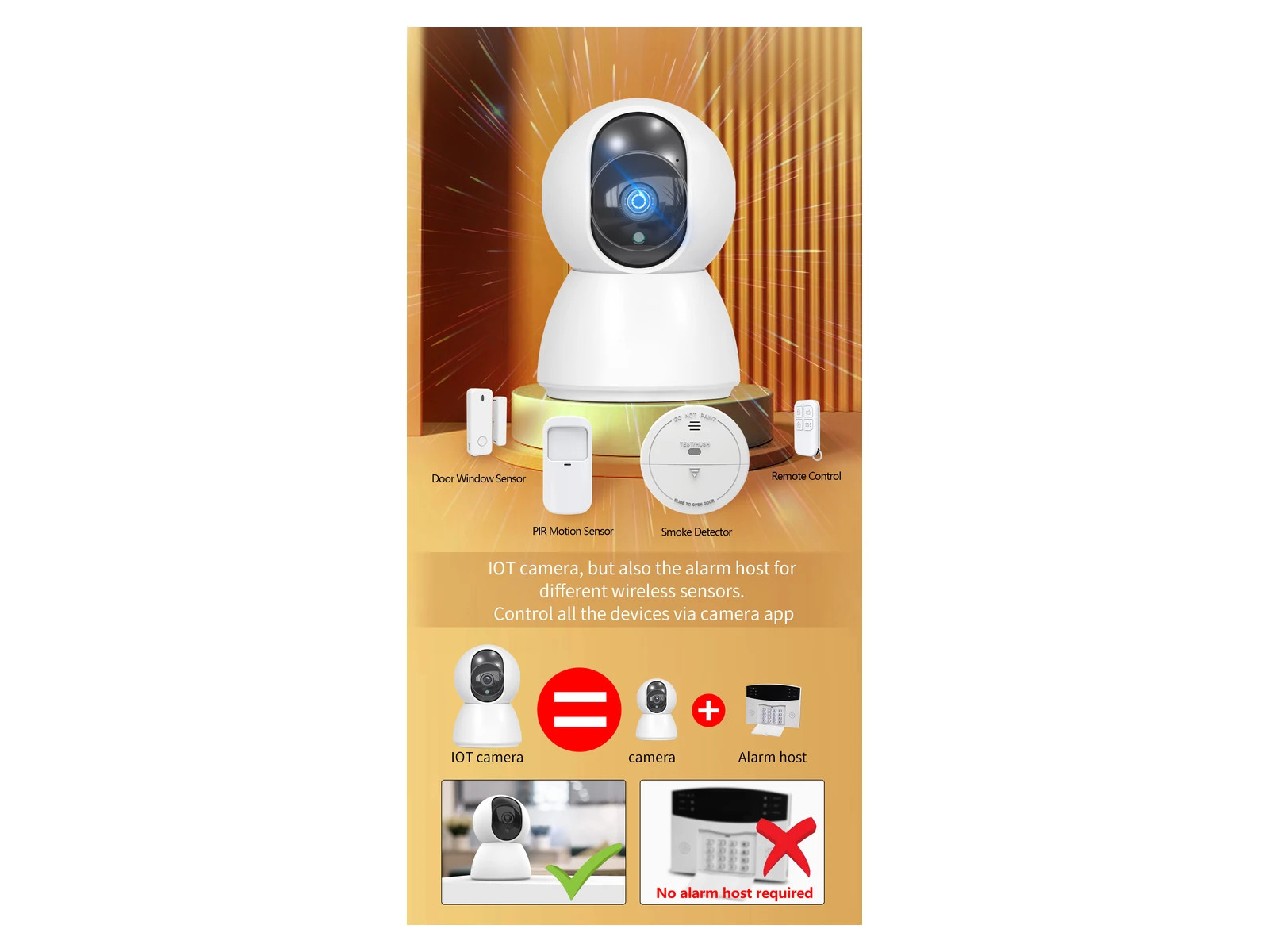 ZX-C23B-I alarm camera kit with sensors and remotes