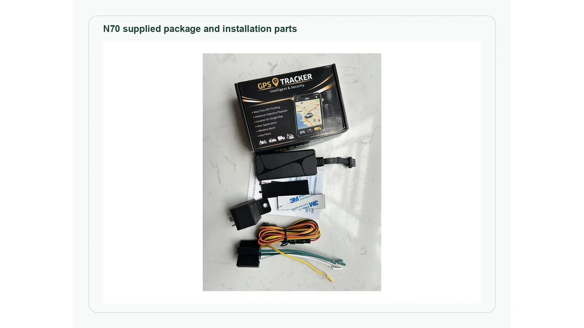 QZT N70 4G wired vehicle GPS tracker package and wiring parts