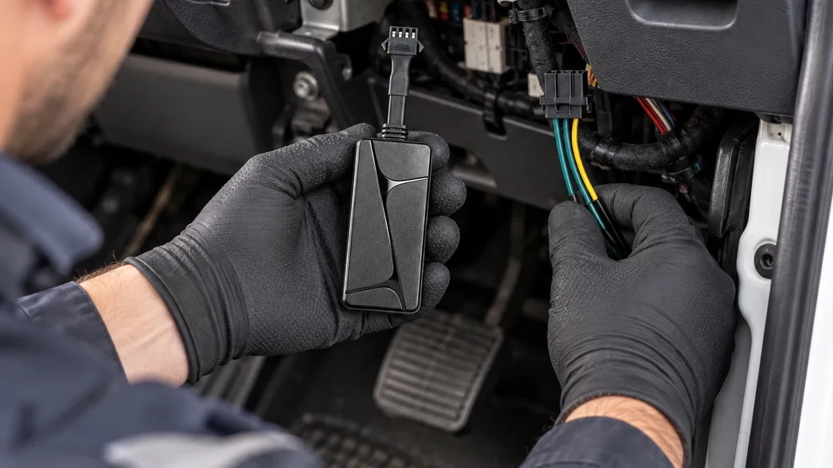 QZT N70 tracker installed in a vehicle for a controlled recovery test